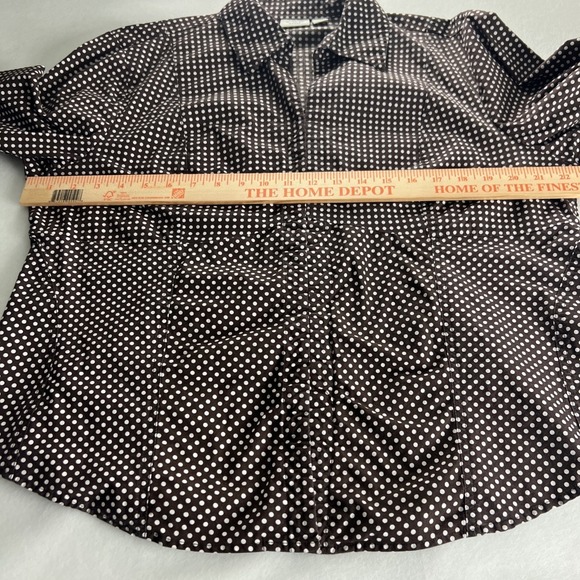 CATO Women's Top Blouse Size 14/16W Cotton Spandex Hook-Up Brown F20 - Picture 14 of 16